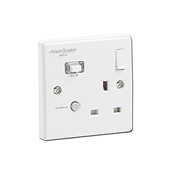 Powerbreaker K21WPA-C 1Gang 13amp White RCD Switch Socket