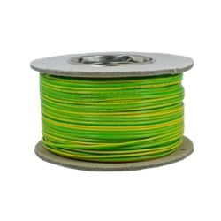 2.5mm 6491X BASEC Green/Yellow Single Insulated Cable (100 Metre Coil)