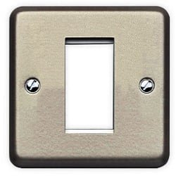 MK K181BSS Albany Plus Euro 1g 25x50mm Modular Front Plate Bru.Sta.Stl