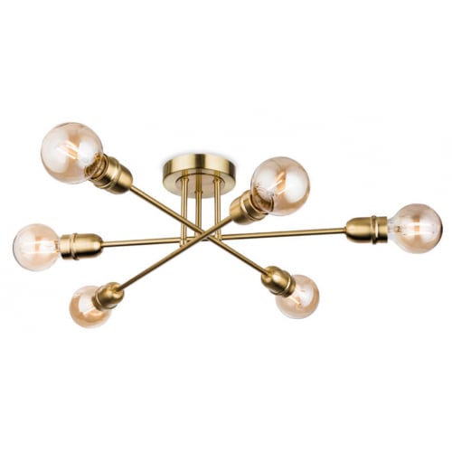 Firstlight 3701BR Trident 6 Light flush fitting in brass