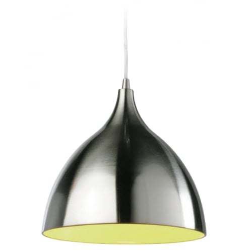 Firstlight 5743BSGN Cafe Pendant Brushed Steel with Green inner