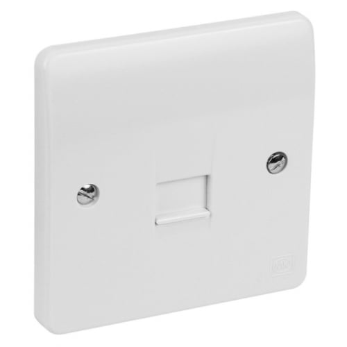 MK K427WHI Single Secondary flush white Telephone Socket