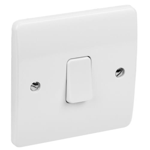 MK K4876WHI 1 Gang Double Pole 10 Amp Plate Switch White