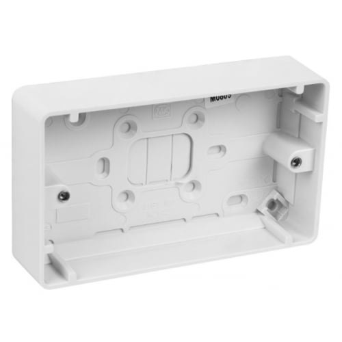 MK K2142WHI 2 Gang 30mm Deep Surface Plastic Mounting Box