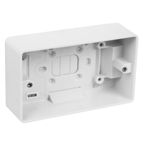 MK K2172WHI 2 Gang 40mm Deep Surface Plastic Mounting Box