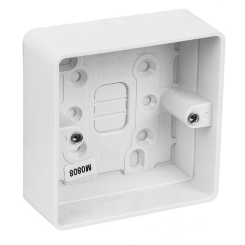 MK K2140WHI 1 Gang 30mm Deep Surface Plastic Mounting Box