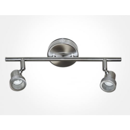 Eterna SPOT2SN 2 x GU10 240v Satin Nickel Bar Spotlight Fitting