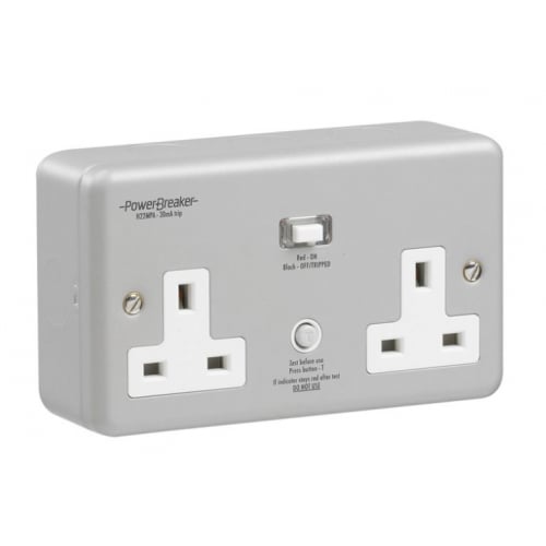 Powerbreaker H22MPA-C RCD 2gx13a Metalclad Socket 30mA