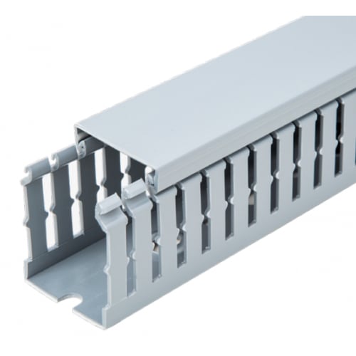 ABB 05187 W.60mm x H.80mm Grey Narrow Slotted Panel Trunking 2m Length