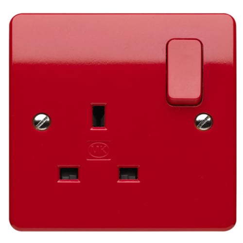 MK K2757D1RED 1 Gang 13 Amp Red DP Switched Socket Logic Plus