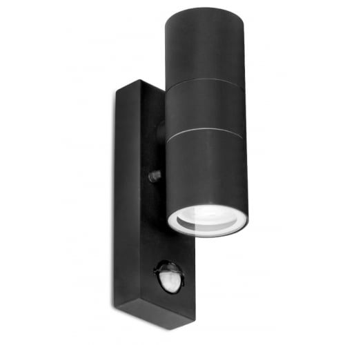 Aurora EN-WL5BLK Up/Down PIR Wall Light IP44 Black