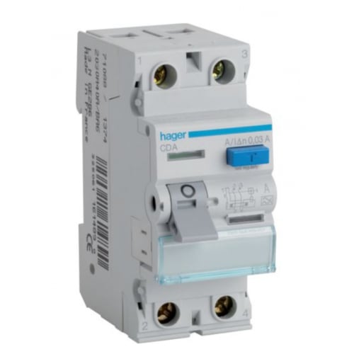 Hager CDA240U 40a 2p 30ma Type A RCD