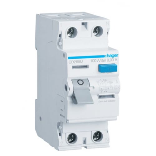 Hager CD285U 100a 2p 30ma Type A RCD