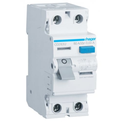 Hager CD283U 80a 2p 30ma Type A RCD