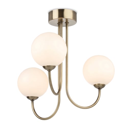 Firstlight 2886AB Lyndon 3 Light Flush Ceiling Antique Brass