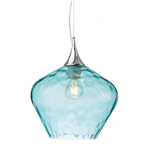 Firstlight 2930AQ Titan Pendant Chrome with Aqua Glass