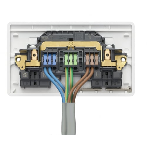 MK K2747STWHI 2 Gang 13 Amp Rapid Fix Switched Socket