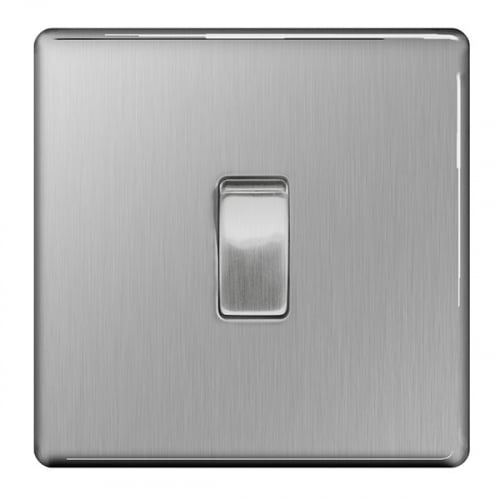 BG FBS13-01 1 Gang Intermediate Switch Brushed Steel