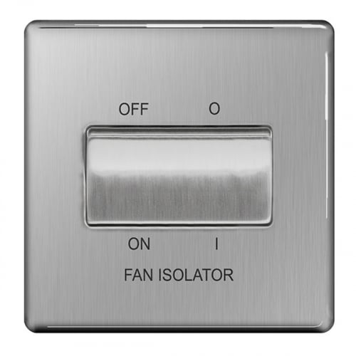 BG FBS15-01 10a 3 Pole Fan Isolator Brushed Steel