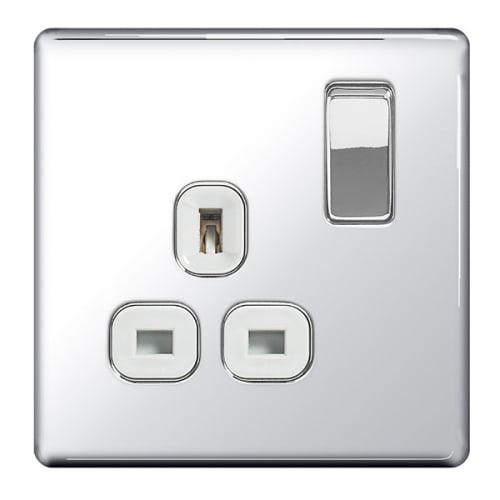 BG FPC21W-01 1 Gang 13a Switch Socket Polished Chrome