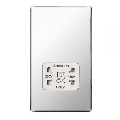 BG FPC20W-01 Dual Voltage Shaver Socket Polished Chrome