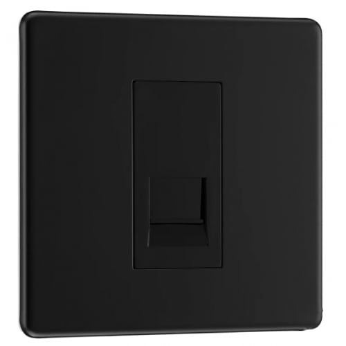 BG FFBBTS1-01 1 Gang Slave Telephone Socket Matt Black