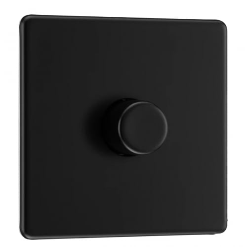 BG FFB81-01 1 Gang 2 Way 200w Dimmer Matt Black