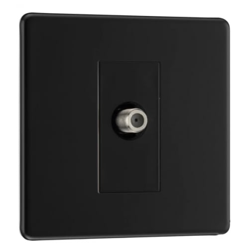 BG FFB64-01 1 Gang Satellite Socket Matt Black