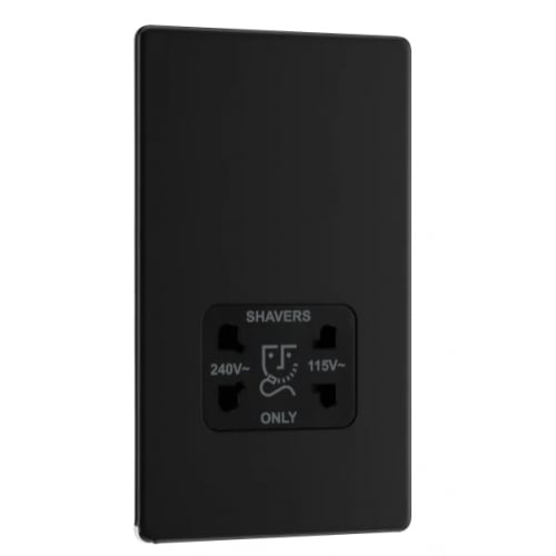 BG FFB20B-01 Dual Voltage Shaver Socket Matt Black