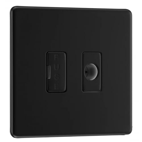 BG FFB55-01 13a DP Unswitched Spur+Flex Outlet Matt Black