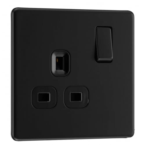 BG FFB21B-01 1 Gang 13a Switch Socket Matt Black