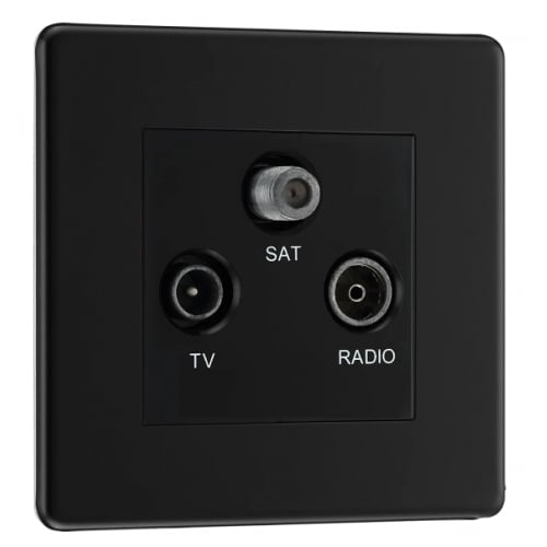 BG FFB67-01 TV/FM/Satellite Triplexer Socket Matt Black