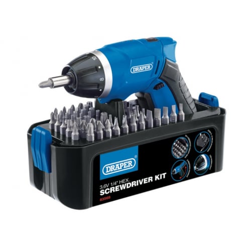 Draper 83568 3.6v Cordless Li-ion Screwdriver Kit