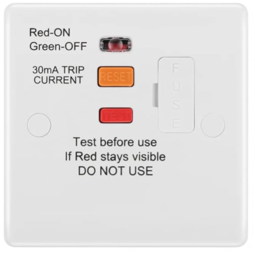 BG PL855ARCD 13a DP Unswitched Spur with integrated Latching Type A RCD Protection