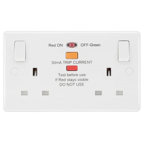 BG PL822ARCD 13a 2 Gang Switched Socket with integrated Latching Type A RCD Protection